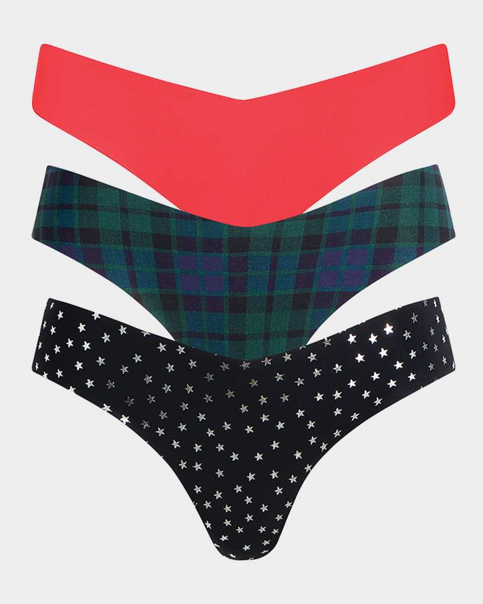Holiday Microfiber Thongs, 3-Pack